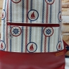 Turnbeutel, Damenrucksack - maritimes Muster - dunkelrot