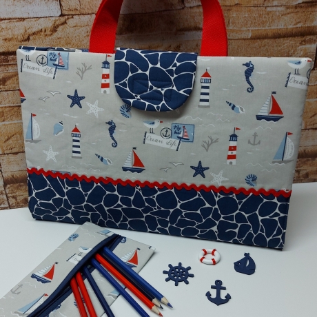 Praktische Maltasche/Zeichentasche für Kids - Ocean life