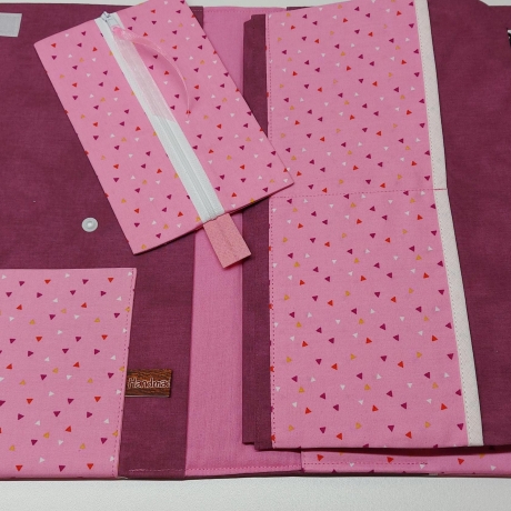 Maltasche/Zeichentasche für Kids-praktisch-Dreiecke rosa/beere