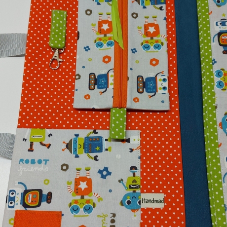 Sehr praktische Maltasche/Zeichentasche für Kids - kleine Roboter