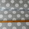 Baumwollstoff - grau mit großen weißen Punkten - ab 25 cm