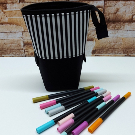 Popup-Mäppchen, Stiftemäppchen, Pencilcase - schw/we 2