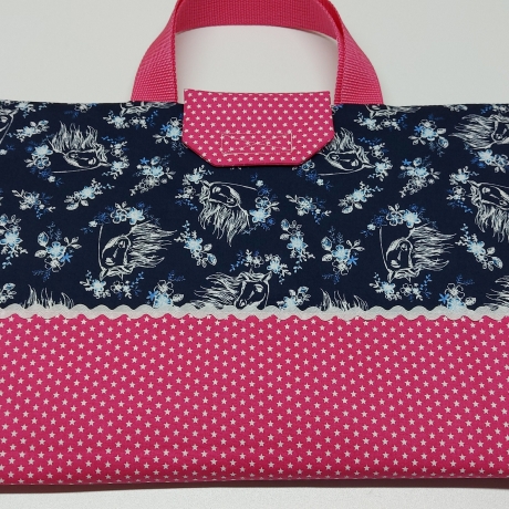 Maltasche/Zeichentasche Kinder-Pferdeköpfe und Sternchen
