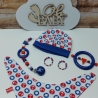Mützchen Beanie Spucktuch Halstuch für Baby - Anker und Sterne