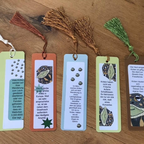 Kröten-Lesezeichen, Gastgeschenk Kinder, Kindergeburtstag