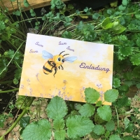 Einladungskarte 5er-Set, Bienen-Geburtstag, Kindergeburtstag