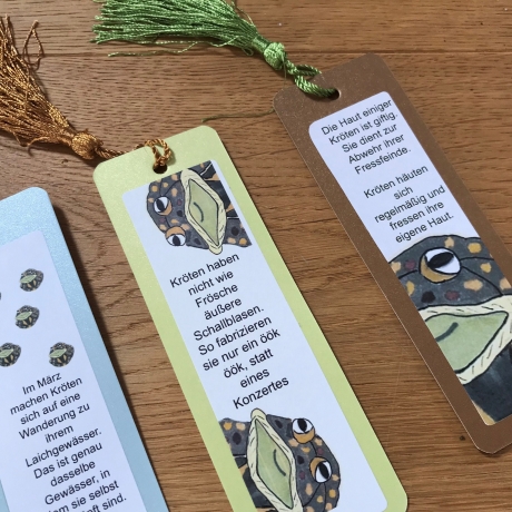 Kröten-Lesezeichen, Gastgeschenk Kinder, Kindergeburtstag