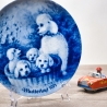 Sammelteller Muttertag: 1971 Silberpudel - Berlin Design - blaues Porzellan  - Made in West Germany - 19,5 cm - 8B3 - TOP Zustand