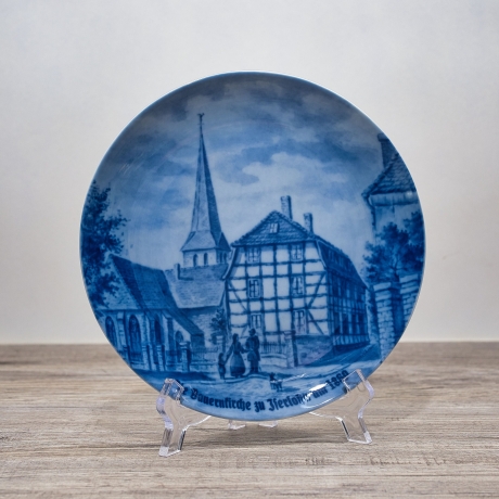 Sammelteller Berlin Design - Städteteller Iserlohn - Die Bauernkirche um 1860 - blaues Porzellan - Made in Germany - 9D2 - TOP Zustand