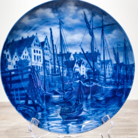 Sammelteller Berlin Design - Serie: Alt Bremen - An der Schlachte  - blaues Porzellan  - Auflage 3.000 - Made in Germany - 9D1 - TOP Zustand