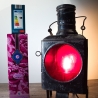 Eisenbahnlampe: Oberwagenlaterne original Deutsche Bahn, umgebaut auf E27 Fassung mit ordentlich Patina, LED Leuchtmittel, Unikat, Upcycling