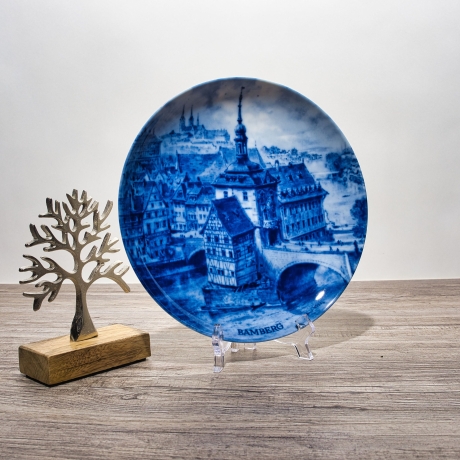 Sammelteller, Städteteller: Bamberg - Berlin Design - blaues Porzellan  - Made in Germany - mit Karton - 8D1 - TOP Zustand