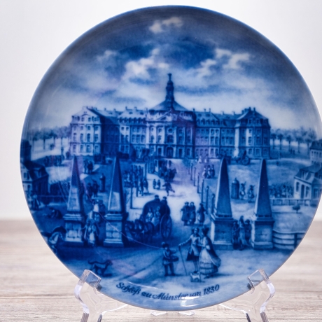 Sammelteller Berlin Design - Serie: Münsterland - Das Schloß zu Münster in Westf. - blaues Porzellan  - Made in Germany - 9D1 - TOP Zustand