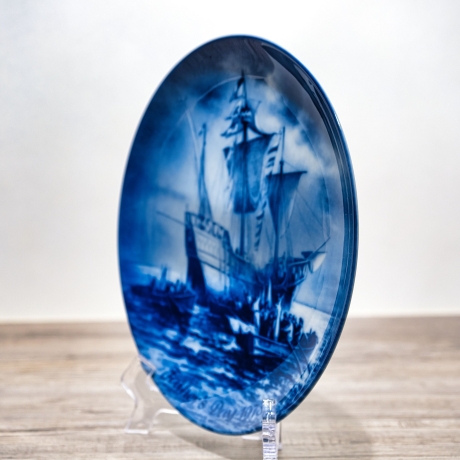 Sammelteller Father's day: 1973 - Columbus - Berlin Design - blaues Porzellan - Made in West Germany - 19,5 cm - 9E1 - TOP Zustand