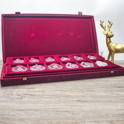 Weihnachtlicher Glasschmuck Zauberhafter Weihnachtsschatz - 12-teiliges Weihnachts-Anhänger Set in edlem Samtkasten - Glasdeko - 8B1