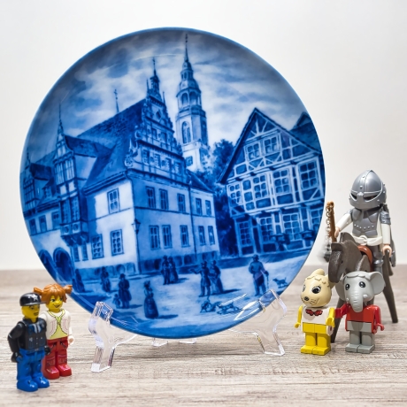 Sammelteller Berlin Design - Städteteller Celle- Rathaus und Stadtkirche - blaues Porzellan - Made in Germany - 9D2 - TOP Zustand