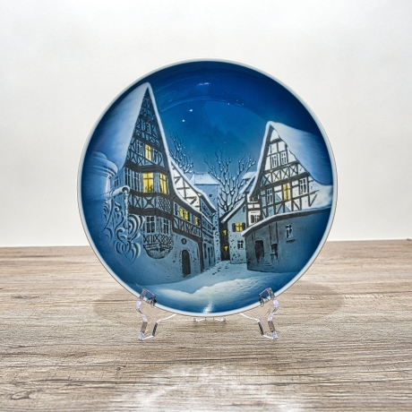 Rosenthal Weihnachts-Sammelteller - Entwurf Willi Hein - Motiv Kleinstadt-Weihnacht - 1960 - handbemalt - TOP Zustand - 8E2