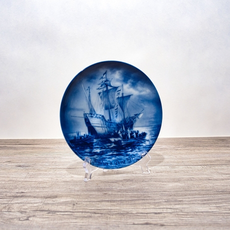 Sammelteller Father's day: 1973 - Columbus - Berlin Design - blaues Porzellan - Made in West Germany - 19,5 cm - 9E1 - TOP Zustand