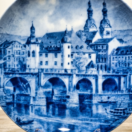 Sammelteller, Städteteller: Koblenz - Berlin Design - blaues Porzellan  - Made in Germany - mit Karton - 8D1 - TOP Zustand