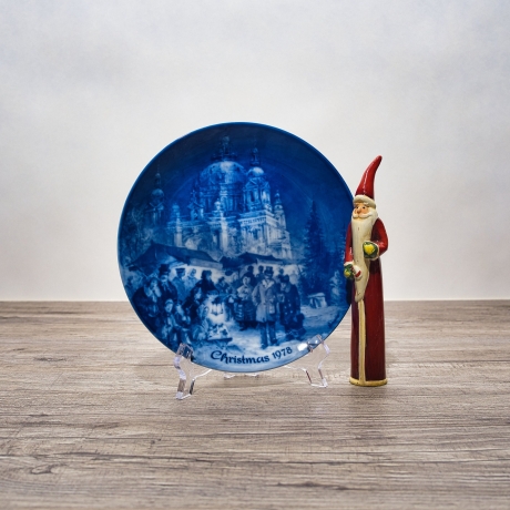 Christmas - 1978: Weihnachtsmarkt am Berliner Dom - Berlin Design - blaues Porzellan - begrenzte Auflage - Made in West Germany (8F1)
