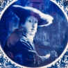 Sammelteller Berlin Design - Dame mit Hut nach Johannes Vermeer, blaues Porzellan  - Made in Germany - 9E3 - TOP Zustand- Mit ZERTIFIKAT