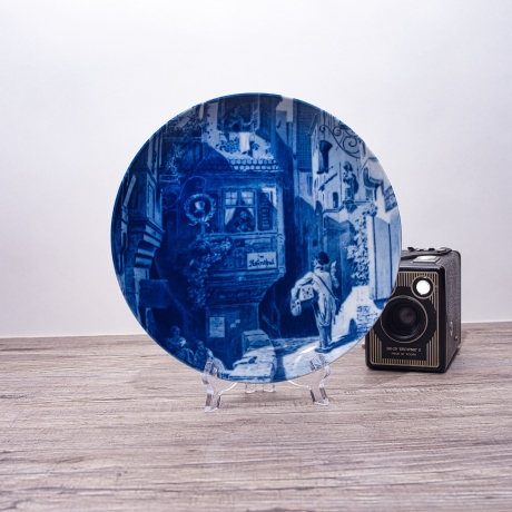 Sammelteller Berlin Design - Serie: Carl Spitzweg - Postbote  - blaues Porzellan  - Auflage 5.000 - Made in Germany - 9E2 - TOP Zustand