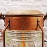 Außenwandleuchte, Schiffslampe, maritim, massiver Eichensockel, E14 Fassung, LED Filament Leuchtmittel, Unikat, Upcycling made in Germany