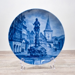 Sammelteller Berlin Design - Städteteller Gengenbach, Stadt der Türme im Kinzigtal - blaues Porzellan - Made in Germany - 9D2 - TOP Zustand