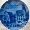 Sammelteller Berlin Design - Städteteller Dortmund - Markt mit Rathaus + Sparkasse - blaues Porzellan - Made in Germany - 9D2 - TOP Zustand