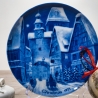 Christmas - 1971:  Rothenburg on Tauber - von Berlin Design - blaues Porzellan - begrenzte Auflage - Made in West Germany (8F1)