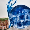Weihnachtsteller - 1987: Weihnachtsabend in Goslar - Berlin Design - blaues Porzellan - begrenzte Auflage - Made in West Germany - (8C3)