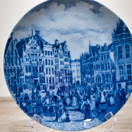 Sammelteller Berlin Design - Serie: Alt Bremen - Marktplatz 1847  - blaues Porzellan  - Auflage 3.000 - Made in Germany - 9D1 - TOP Zustand