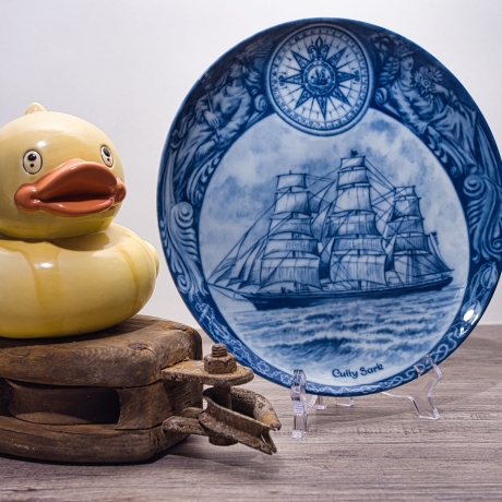 Sammelteller Schiff - Cutty Sark 42/1250 - Berlin Design Nautica - blaues Porzellan - begrenzte Auflage - Made in West Germany (9E2) TOP