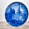 Sammelteller, Städteteller: Aachen - Berlin Design - blaues Porzellan  - Made in Germany - mit Karton - 8D1 - TOP Zustand
