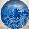 Sammelteller Muttertag: 1982 Rebhuhnfamilie - Berlin Design - blaues Porzellan  - Made in West Germany - 19,5 cm - 8B3 - TOP Zustand