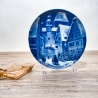 Weihnachtsteller - 1971: Rothenburg ob der Tauber - von Berlin Design - blaues Porzellan - begrenzte Auflage - Made in West Germany (8C3)