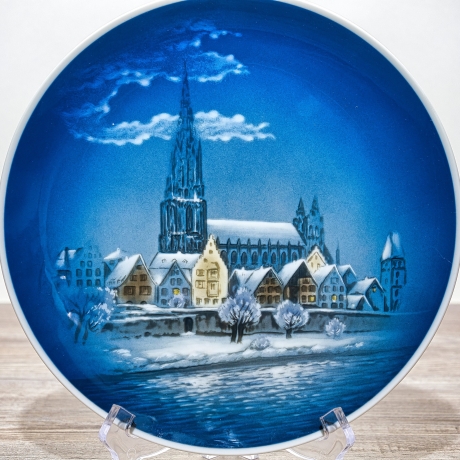 Rosenthal Weihnachts-Sammelteller - Entwurf Georg Küspert - Motiv Weihnachten in Ulm - 1960er Jahre -handbemalt - TOP Zustand - 8E2