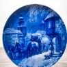 Weihnachtsteller - 1975: Weihnachten in Dortmund - von Berlin Design - blaues Porzellan - begrenzte Auflage - Made in West Germany (8C3)