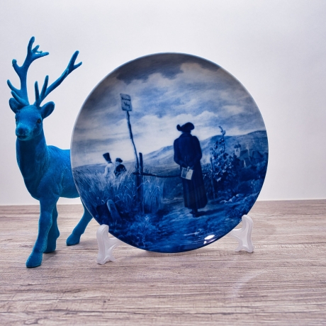 Sammelteller Berlin Design - Serie: Carl Spitzweg - Verbotener Weg - blaues Porzellan - Auflage 5.000 - Made in Germany - 9E1 - Zustand 1-2