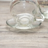 2-teiliges Glas Cappuccino-/ Kaffeetassen-Set - inkl. Glasuntersetzer - mit Bedruckung - 9C3