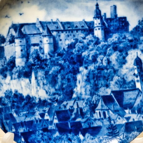 Sammelteller, Städteteller: Heidenheim an der Brenz - Berlin Design - blaues Porzellan  - Made in Germany - mit Karton - 8D1 - TOP Zustand