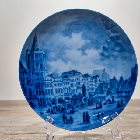Sammelteller Berlin Design - Städteteller Alt Köln - Altermarkt um 1840 - blaues Porzellan - Made in Germany - 9D2 - TOP Zustand