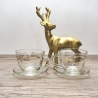 2-teiliges Glas Cappuccino-/ Kaffeetassen-Set - inkl. Glasuntersetzer - mit Bedruckung - 9C3