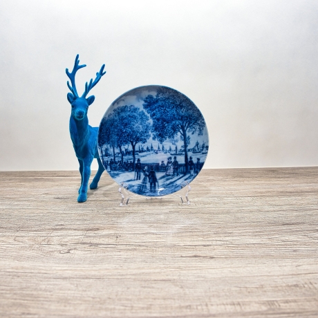 Sammelteller Berlin Design - Serie: Alt Bremen - Blick von Kehrm.  - blaues Porzellan  - Auflage 3.000 - Made in Germany - 9D1 - TOP Zustand
