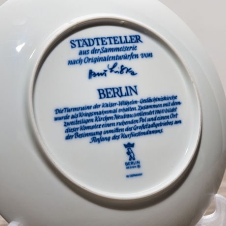 Sammelteller, Städteteller: Berlin - Berlin Design - blaues Porzellan  - Made in Germany - mit Karton - 8B1 - TOP Zustand