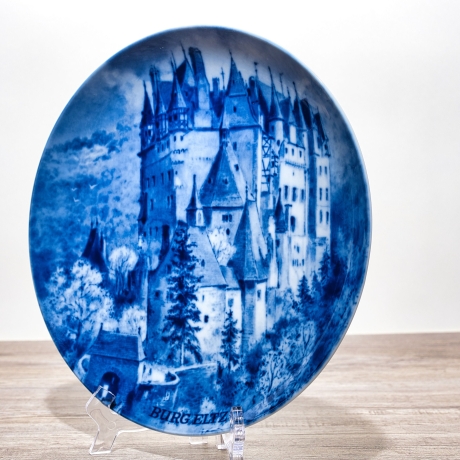 Sammelteller, Städteteller: Burg Eltz - Berlin Design - blaues Porzellan  - Made in Germany - mit Karton - 8C2 - TOP Zustand