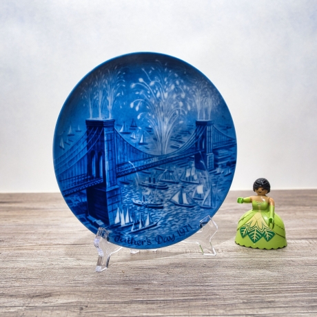 Sammelteller Father's day: 1971 - Brooklyn Bridge - Berlin Design - blaues Porzellan - Made in West Germany - 19,5 cm - 9E1 - TOP Zustand