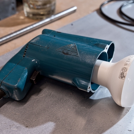 Vintage Bohrmaschine LESTO umgebaut zu einer außergewöhnlichen Handlampe -  Upcycling Handmade in Germany! Mit Zertifikat