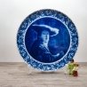 Sammelteller Berlin Design - Dame mit Hut nach Johannes Vermeer, blaues Porzellan  - Made in Germany - 9E3 - TOP Zustand- Mit ZERTIFIKAT