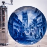 Sammelteller Berlin Design - Serie: Münsterland - Kreuzstraße mit Überwasserkirche - blaues Porzellan  - Made in Germany - 9D1 - TOP Zustand